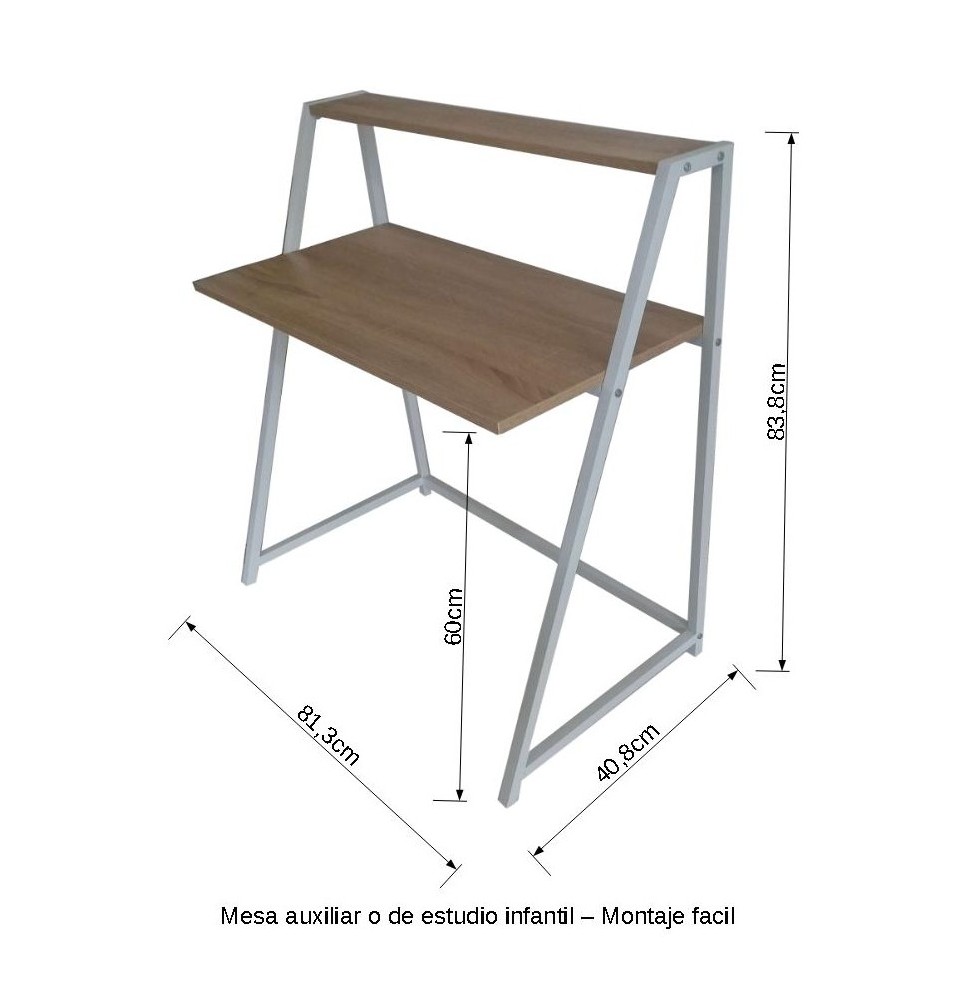 Mesa Ordenador auxiliar o estudio infantil modelo Sintra Color Cambria Blanco